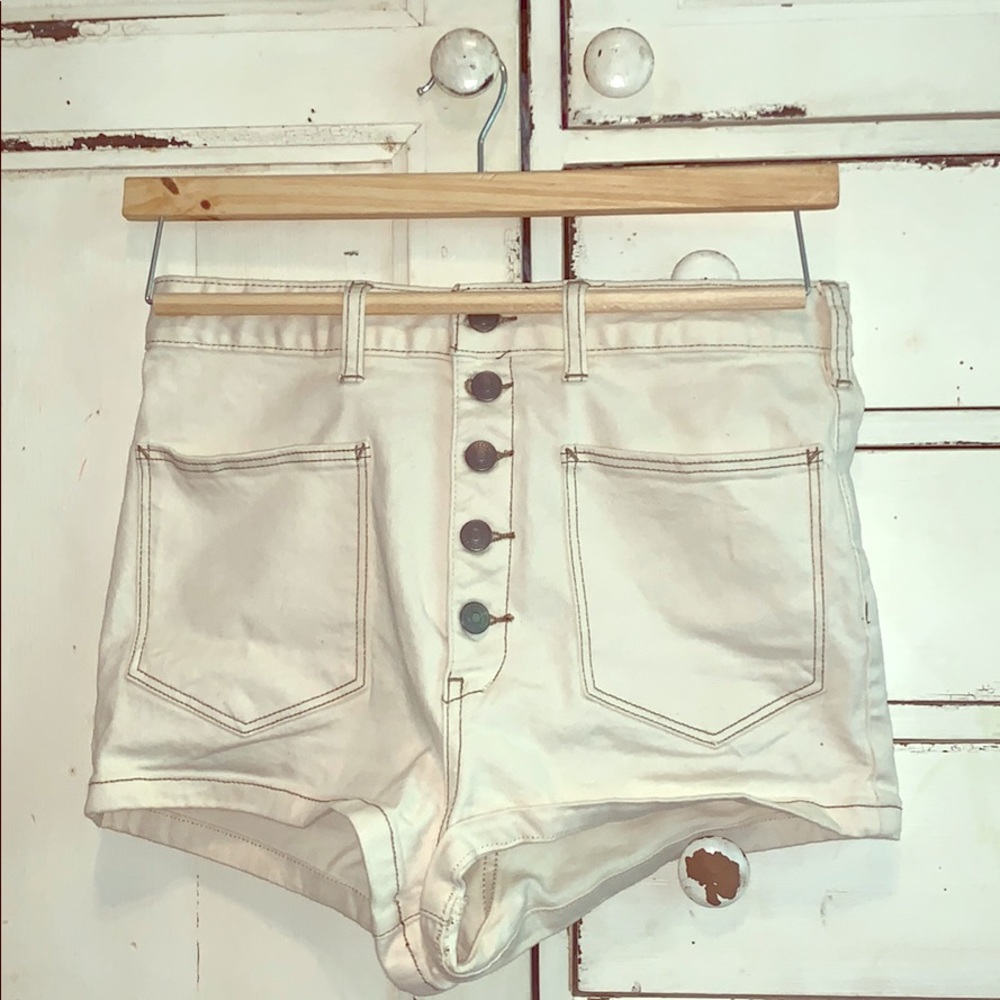 Free people high-wasted white shorts